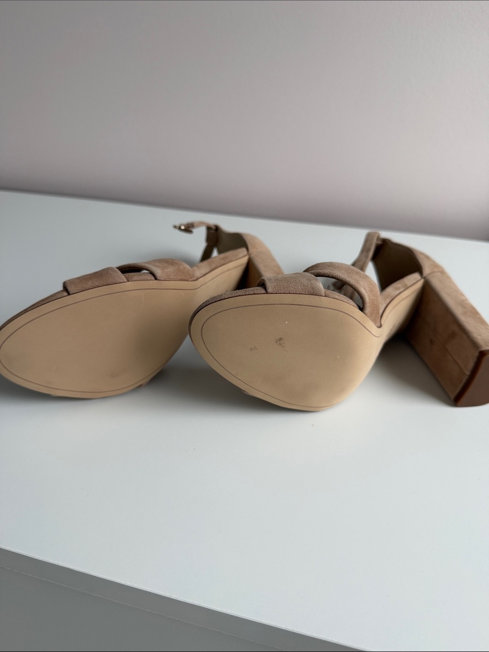NBW Sam Edelman Yenna Sandal size 7.5 tan adjustable ankle strap 4 inch heel - Picture 8 of 8
